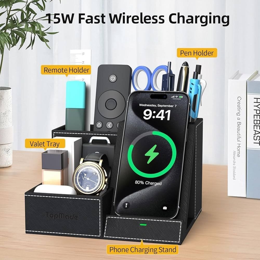 Wireless Charging Station Organizer (for desk/nightstand)